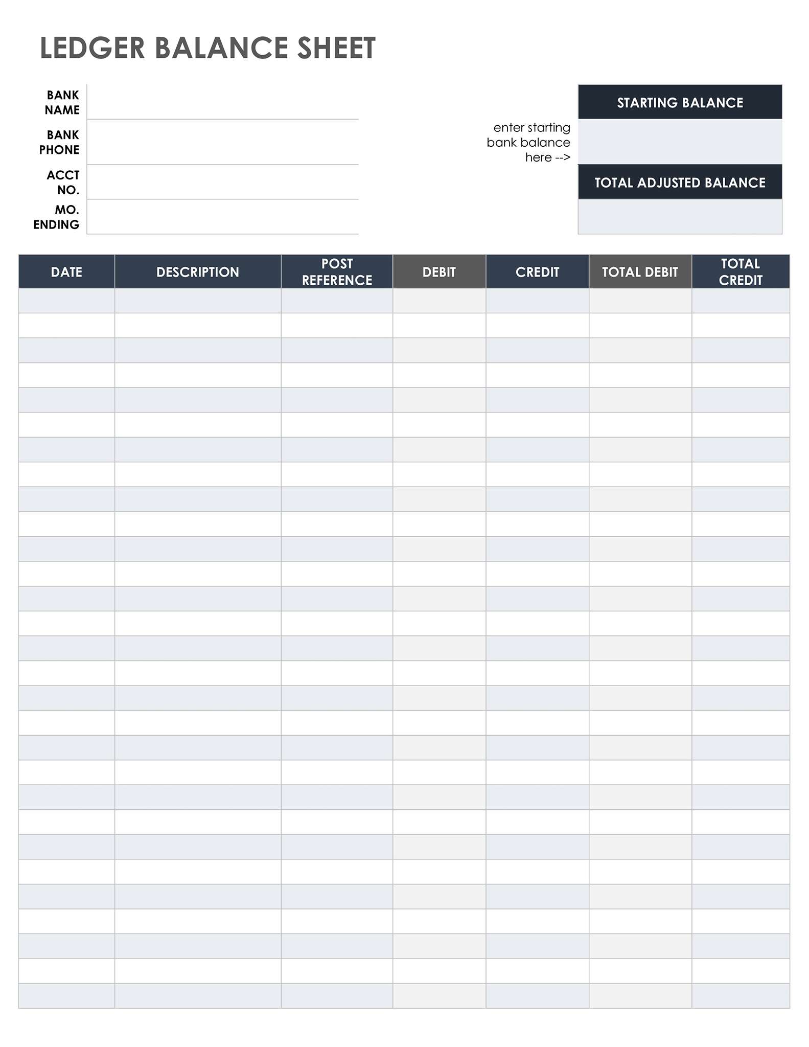 Ledger Balance Sheet